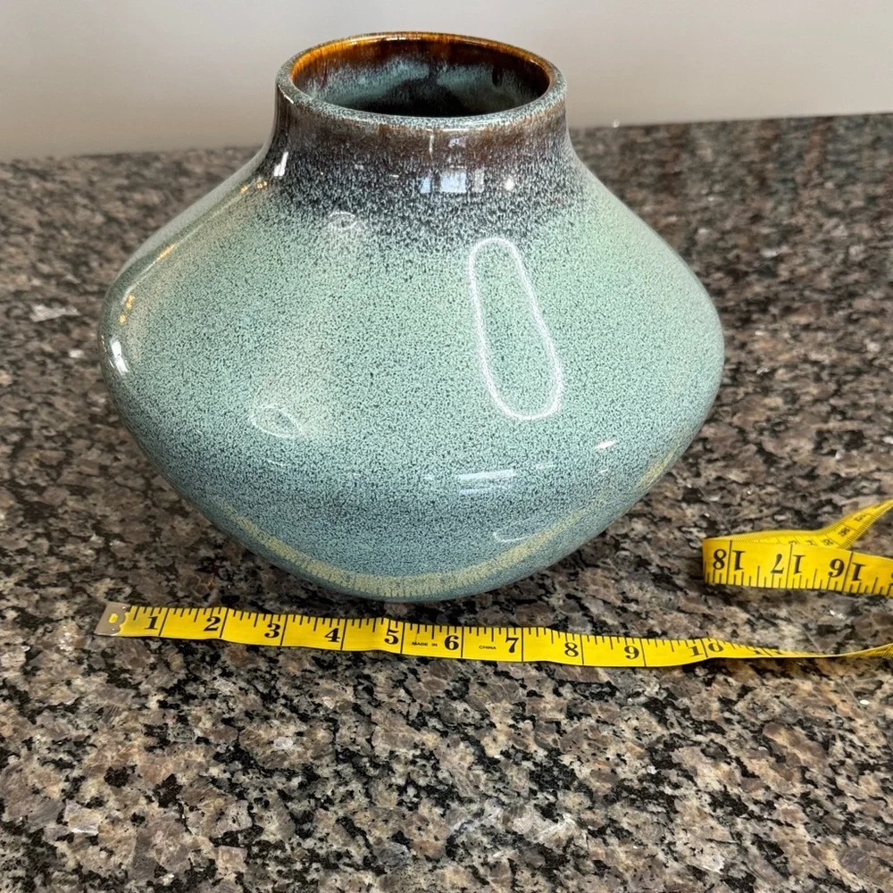 Speckled Aqua Ceramic Bud Vase NEW